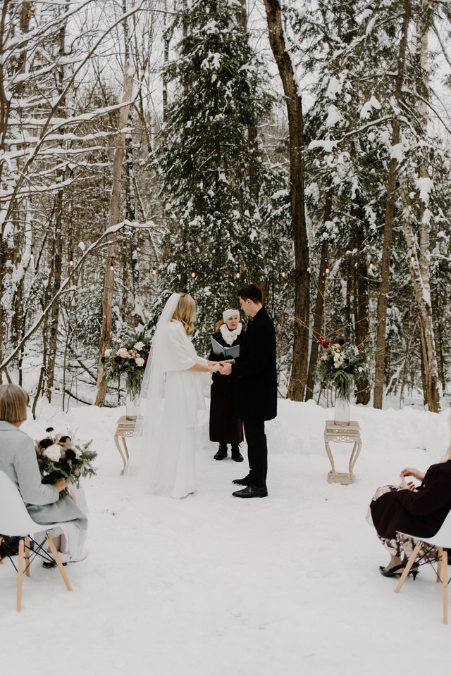 wedding at muskoka a-frame cottage