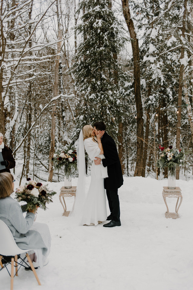 wedding at muskoka a-frame cottage