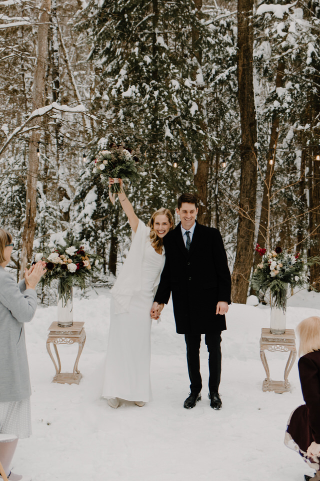 wedding at muskoka a-frame cottage