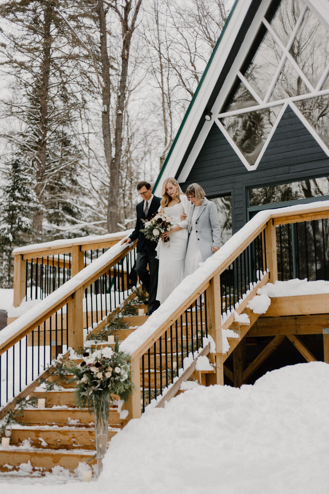 wedding at muskoka a-frame cottage