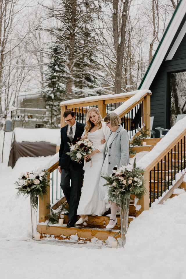 wedding at muskoka a-frame cottage