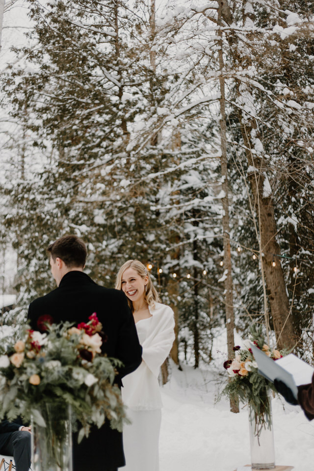 wedding at muskoka a-frame cottage