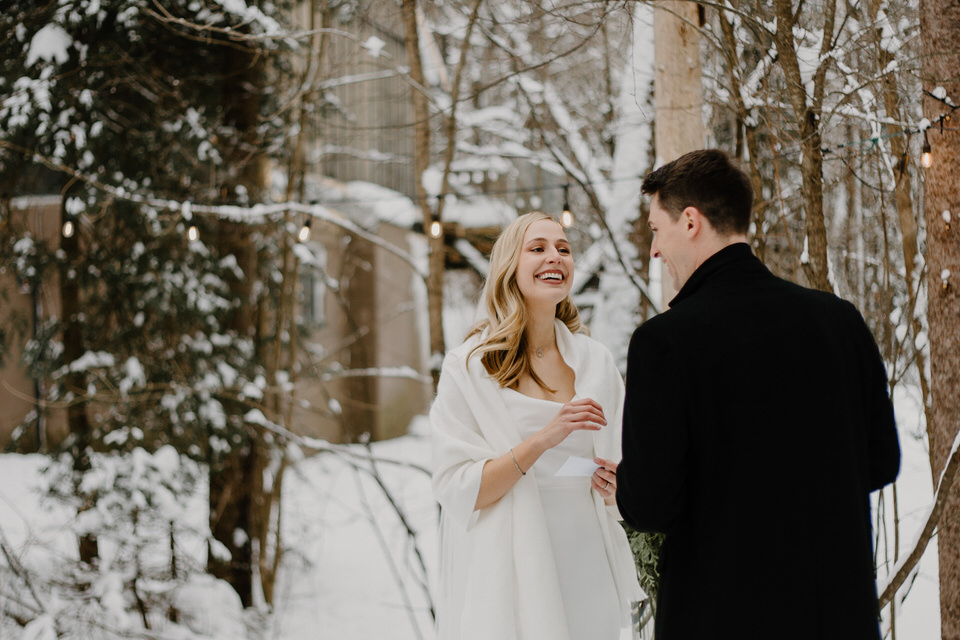 wedding at muskoka a-frame cottage