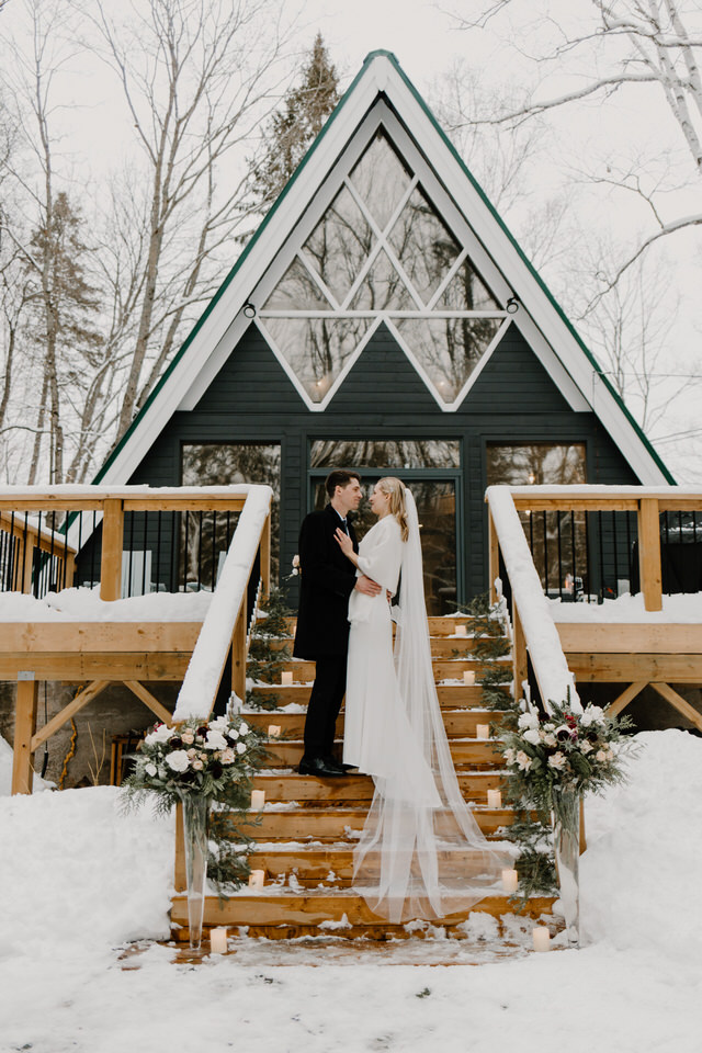 wedding at muskoka a-frame cottage