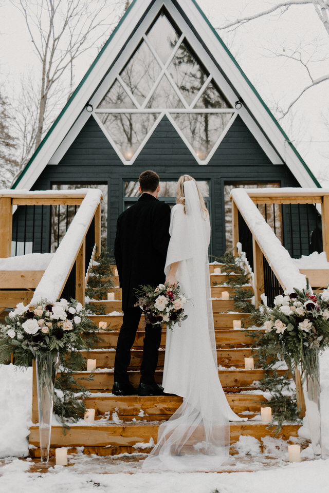 wedding at muskoka a-frame cottage