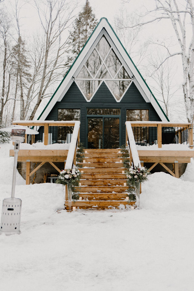 wedding at muskoka a-frame cottage