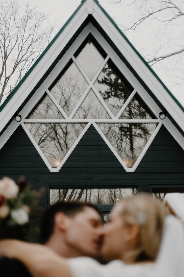 wedding at muskoka a-frame cottage