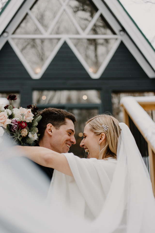 wedding at muskoka a-frame cottage