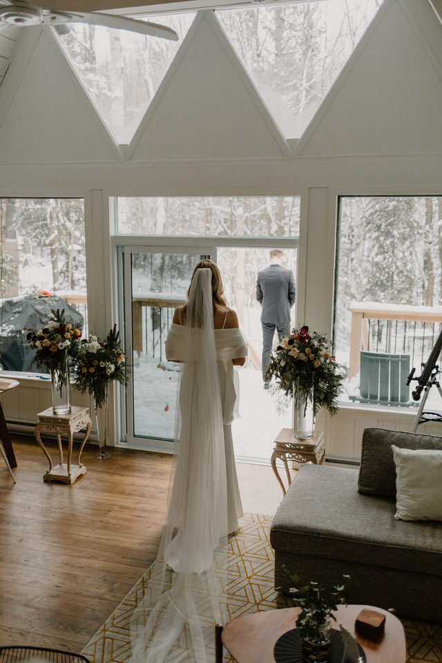 wedding at muskoka a-frame cottage