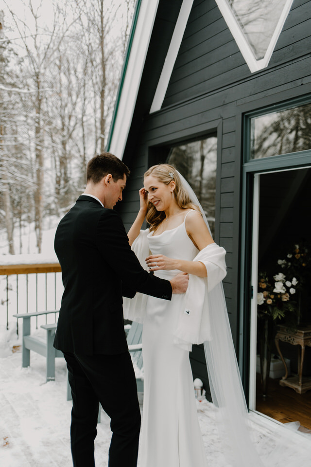 wedding at muskoka a-frame cottage