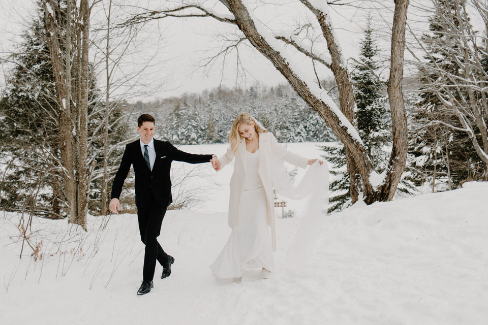 wedding at muskoka a-frame cottage