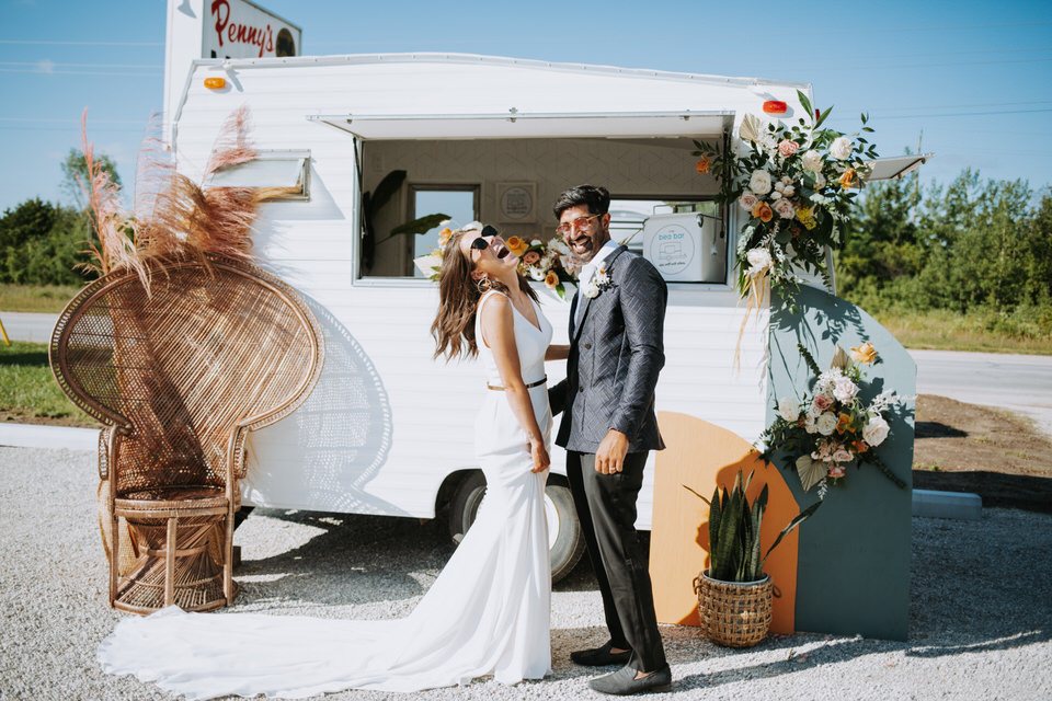 Vintage Styled Wedding at Retro 1970's Motel