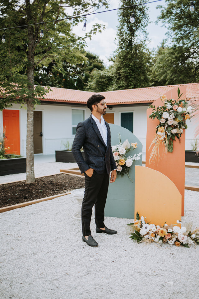 Vintage Styled Wedding at Retro 1970's Motel