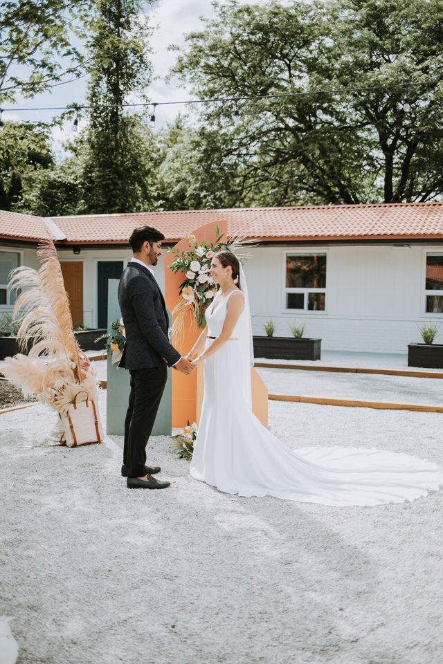 Vintage Styled Wedding at Retro 1970's Motel