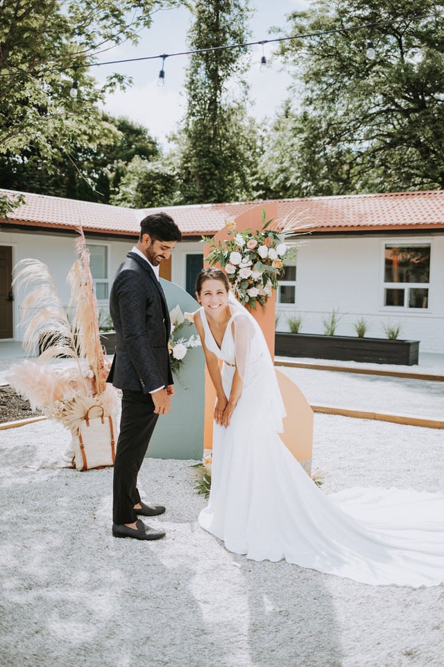 Vintage Styled Wedding at Retro 1970's Motel