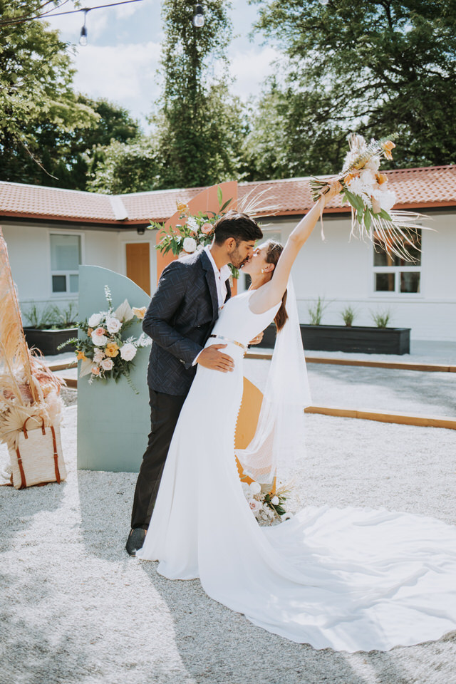 Vintage Styled Wedding at Retro 1970's Motel