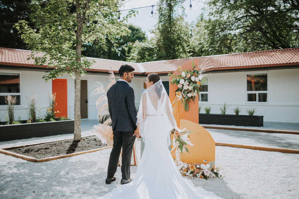 Vintage Styled Wedding at Retro 1970's Motel